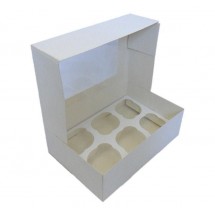 Caja 6 cupcakes blanca